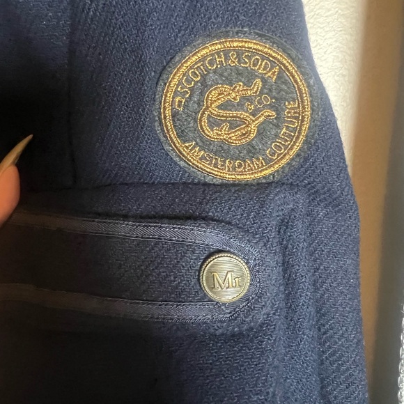 Scotch & Soda Dark Blue Textured Blazer - Picture 5 of 12